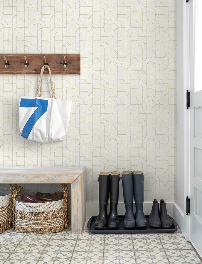 integrity-yellow-arched-outlines-wallpaper-york-wallcoverings-4146-27219 - York Wallpaper Wallpaper