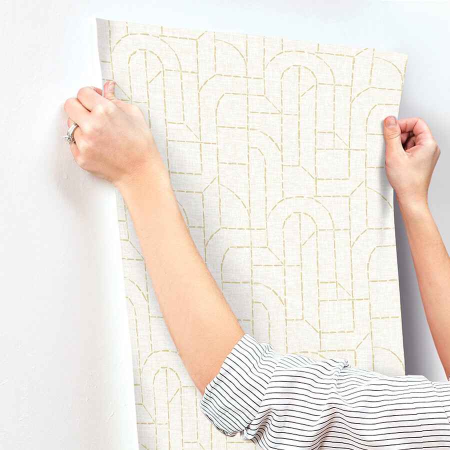 Integrity Yellow Arched Outlines Wallpaper - York Wallcoverings - 4146-27219 - York Wallcoverings Wallpaper