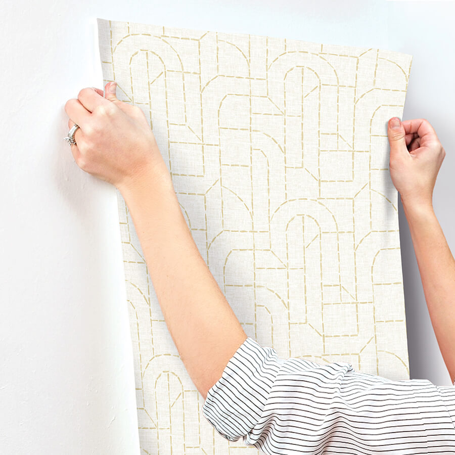 integrity-yellow-arched-outlines-wallpaper-york-wallcoverings-4146-27219 - York Wallpaper Wallpaper