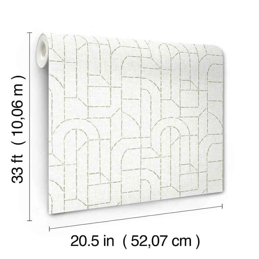Integrity Light Green Arched Outlines Wallpaper - York Wallcoverings - 4146-27220 - York Wallcoverings Wallpaper