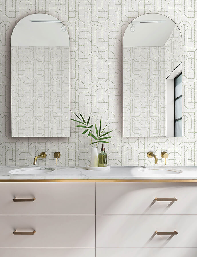 integrity-light-green-arched-outlines-wallpaper-york-wallcoverings-4146-27220 - York Wallcoverings Papel pintado