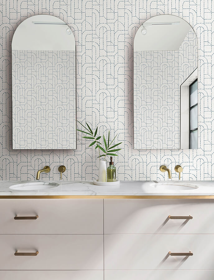integrity-blue-arched-outlines-wallpaper-york-wallcoverings-4146-27222 - York Wallcoverings Wallpaper