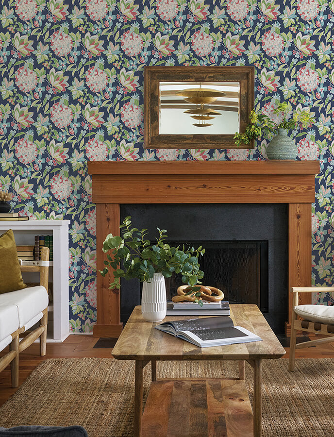 valdivian-fuchsia-floral-wallpaper-york-wallcoverings-4146-27224 - York Wallcoverings Papel pintado