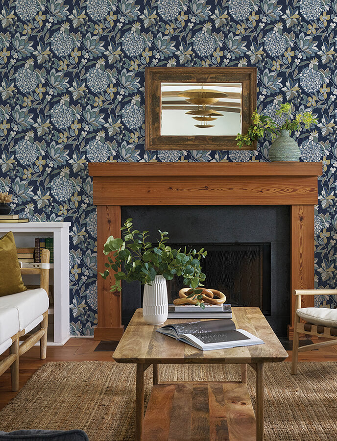 valdivian-indigo-floral-wallpaper-york-wallcoverings-4146-27228 - York Wallcoverings Papel pintado