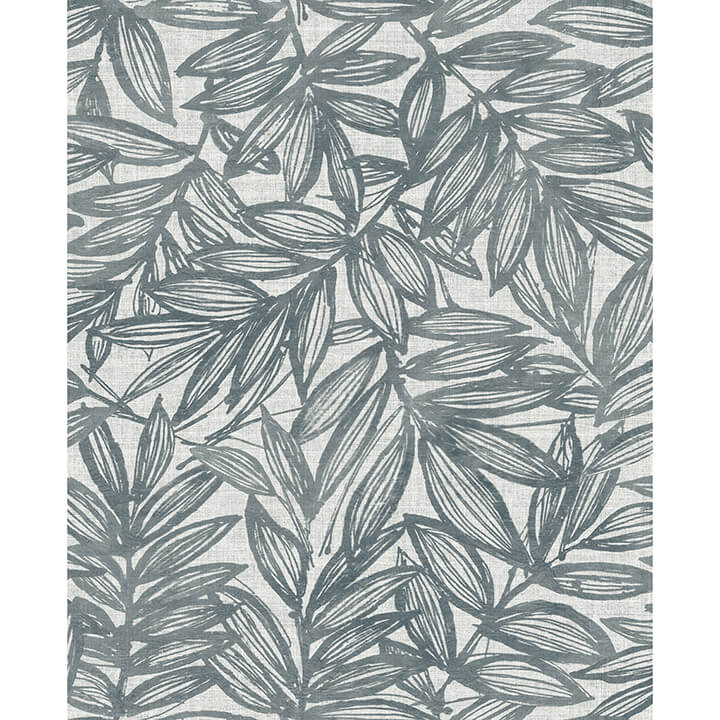 rhythmic-denim-leaf-wallpaper-york-wallcoverings-4146-27230 - York Wallcoverings Papel pintado