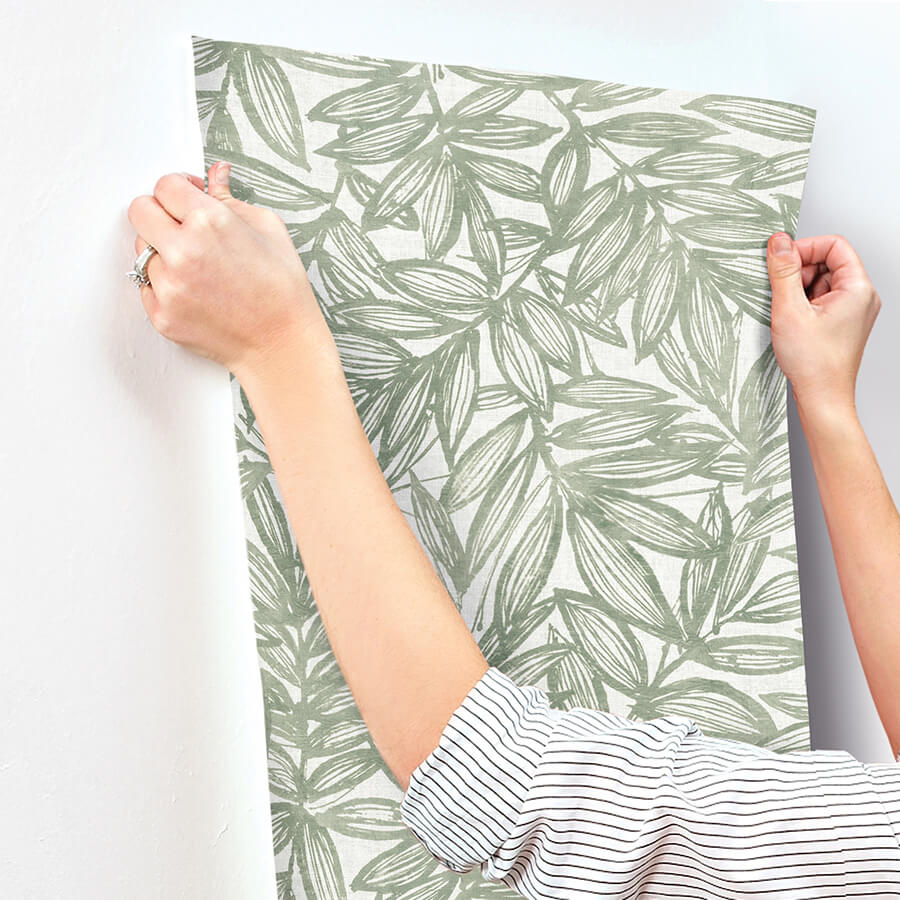 rhythmic-sage-leaf-wallpaper-york-wallcoverings-4146-27231 - York Wallcoverings Papel pintado