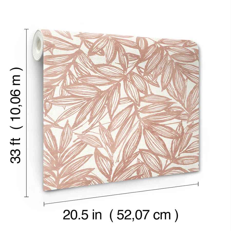 Rhythmic Coral Leaf Wallpaper - York Wallcoverings - 4146-27232 - York Wallcoverings Wallpaper