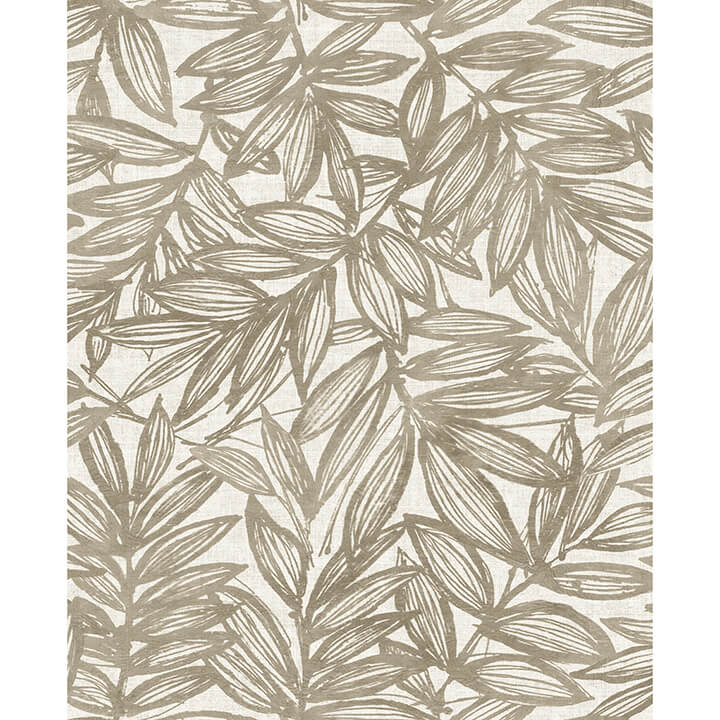 rhythmic-taupe-leaf-wallpaper-york-wallcoverings-4146-27233 - York Wallcoverings Papel pintado