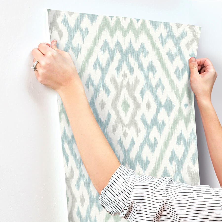 solola-aqua-ikat-wallpaper-york-wallcoverings-4146-27236 - York Wallcoverings Papel pintado
