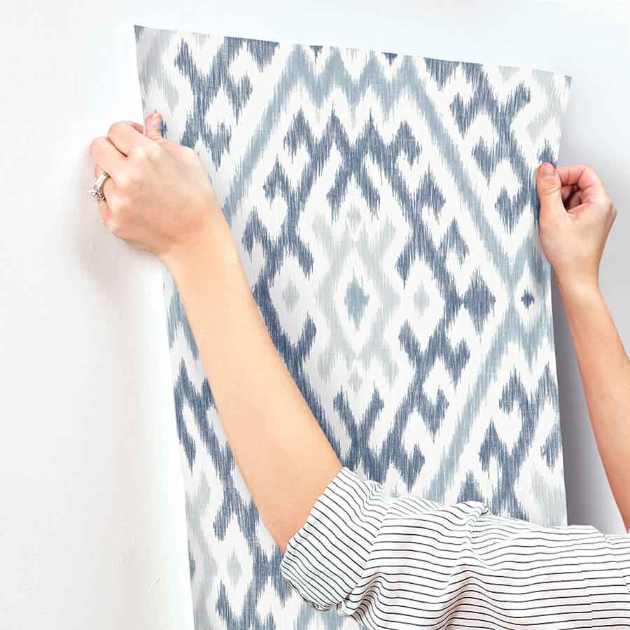 Solola Blue Ikat Wallpaper - York Wallcoverings - 4146-27238 - York Wallcoverings Wallpaper