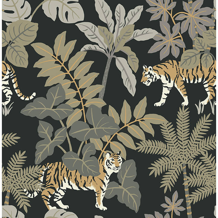 caspian-charcoal-jungle-prowl-wallpaper-york-wallcoverings-4146-27249 - York Wallcoverings Wallpaper