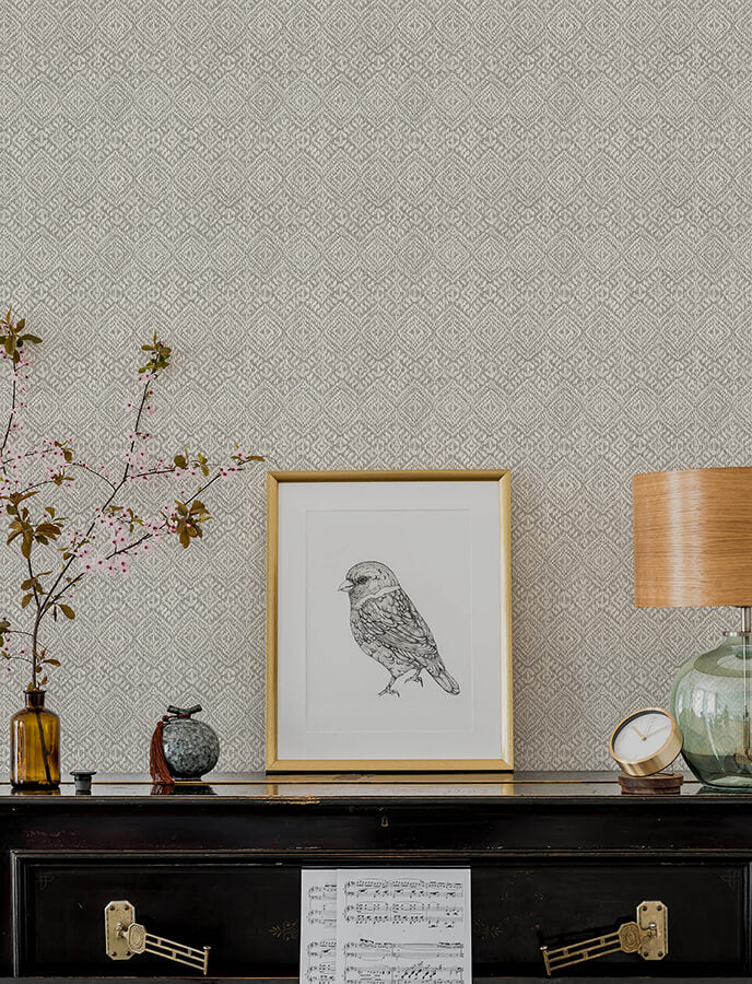 gallivant-grey-woven-geometric-wallpaper-york-wallcoverings-4146-27254 - York Wallcoverings Wallpaper