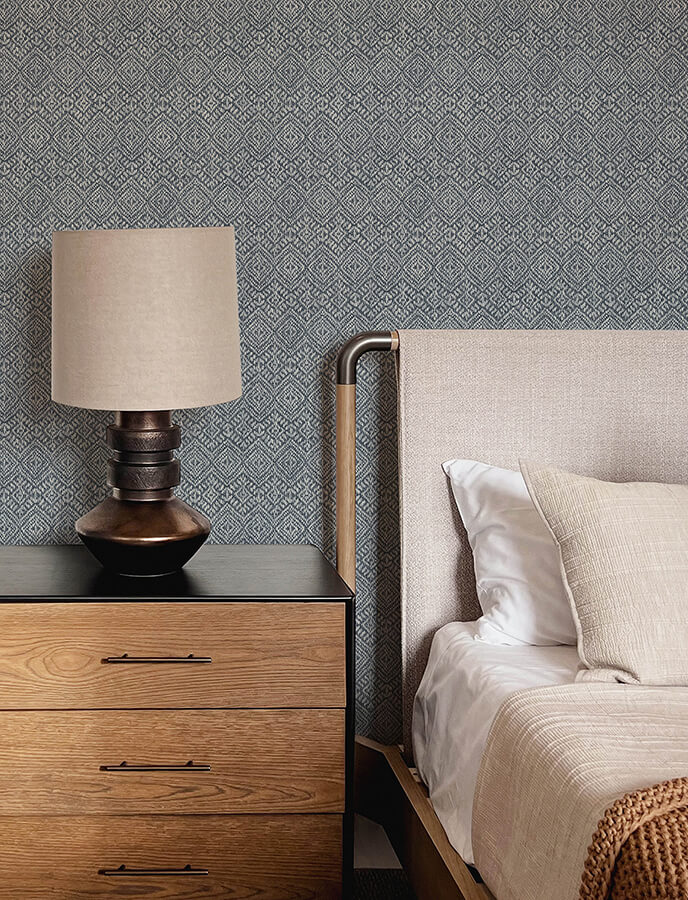 gallivant-indigo-woven-geometric-wallpaper-york-wallcoverings-4146-27257 - York Wallcoverings Wallpaper