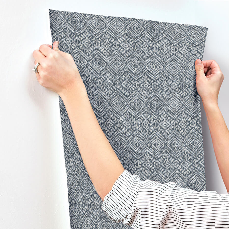 gallivant-indigo-woven-geometric-wallpaper-york-wallcoverings-4146-27257 - York Wallcoverings Wallpaper