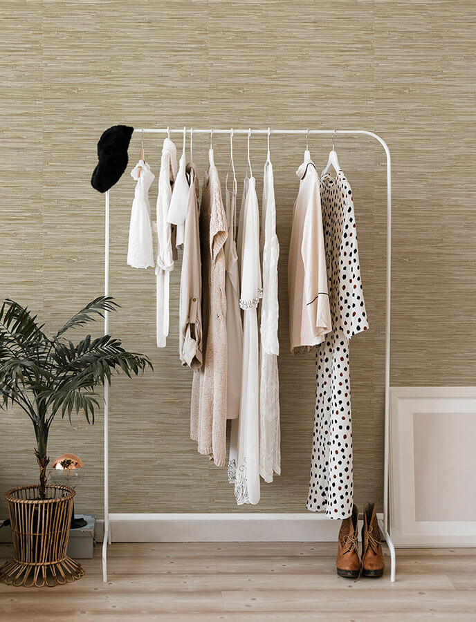 exhale-light-brown-woven-faux-grasscloth-wallpaper-york-wallcoverings-4146-27259 - York Wallcoverings Wallpaper