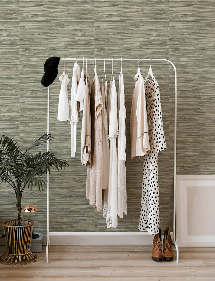exhale-moss-woven-faux-grasscloth-wallpaper-york-wallcoverings-4146-27261 - York Wallcoverings Wallpaper