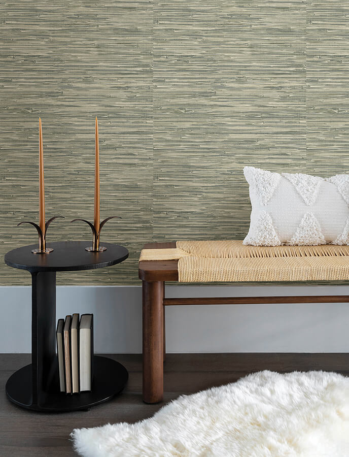 exhale-moss-woven-faux-grasscloth-wallpaper-york-wallcoverings-4146-27261 - York Wallcoverings Wallpaper