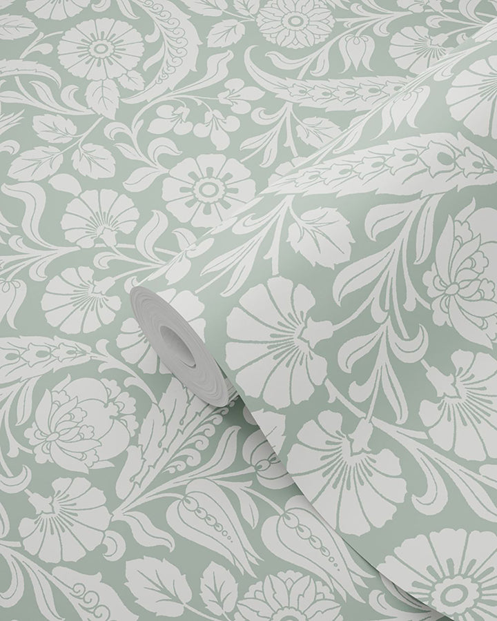 cordelia-green-baroque-blooms-wallpaper-york-wallcoverings-dd139329 - York Wallcoverings Wallpaper
