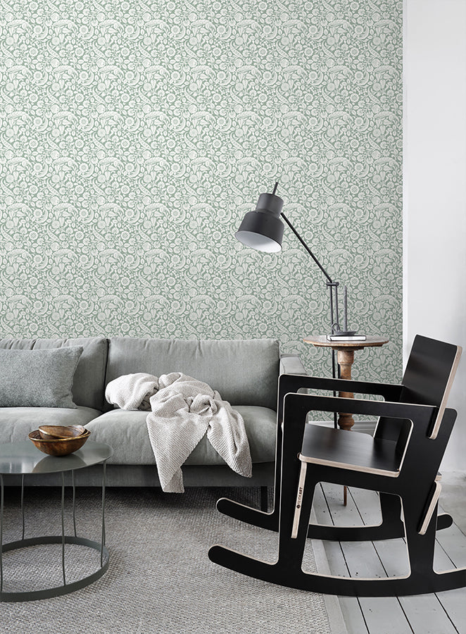 cordelia-green-baroque-blooms-wallpaper-york-wallcoverings-dd139329 - York Wallcoverings Wallpaper