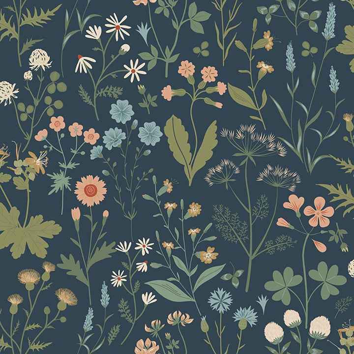 Letitia Indigo Summer Meadows Wallpaper - York Wallcoverings - DD139698 - York Wallcoverings Wallpaper