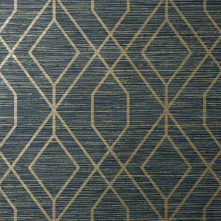 Fusion Navy Trellis Wallpaper - York Wallcoverings - M1774 - York Wallcoverings Wallpaper