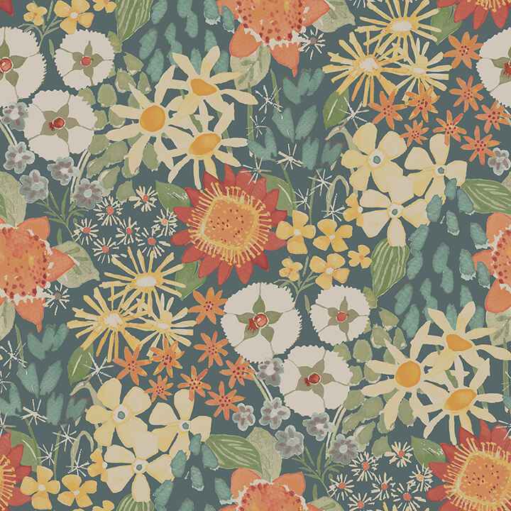 Sadie Teal Peel and Stick Wallpaper - York Wallcoverings - NUS6222