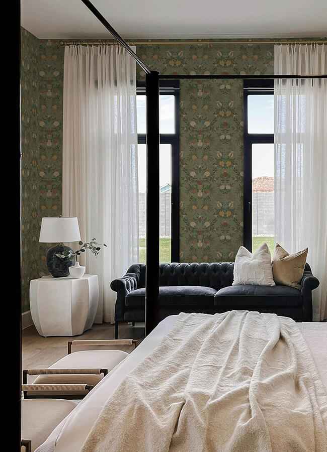 Melograno Moss Peel & Stick Wallpaper - York Wallcoverings - CJS6317 - York Wallcoverings Wallpaper