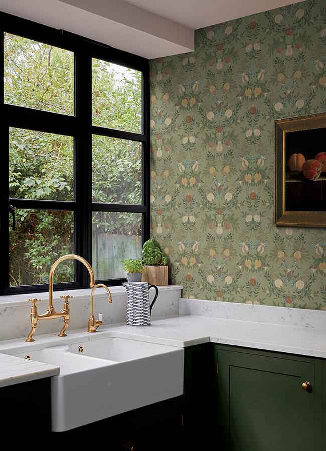 Melograno Moss Peel & Stick Wallpaper - York Wallcoverings - CJS6317 - York Wallcoverings Wallpaper