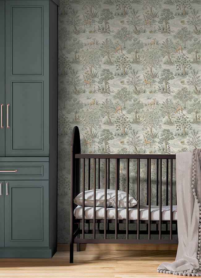 Clj Bramble Wintergreen Peel and Stick Wallpaper - York Wallcoverings - CJS6321 - York Wallcoverings Wallpaper