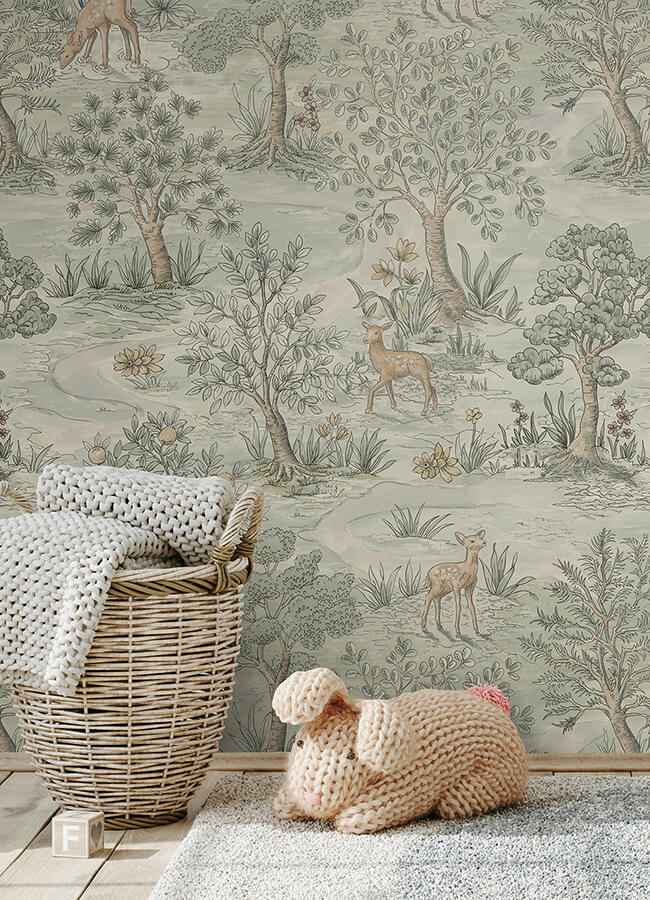 Clj Bramble Wintergreen Peel and Stick Wallpaper - York Wallcoverings - CJS6321 - York Wallcoverings Wallpaper