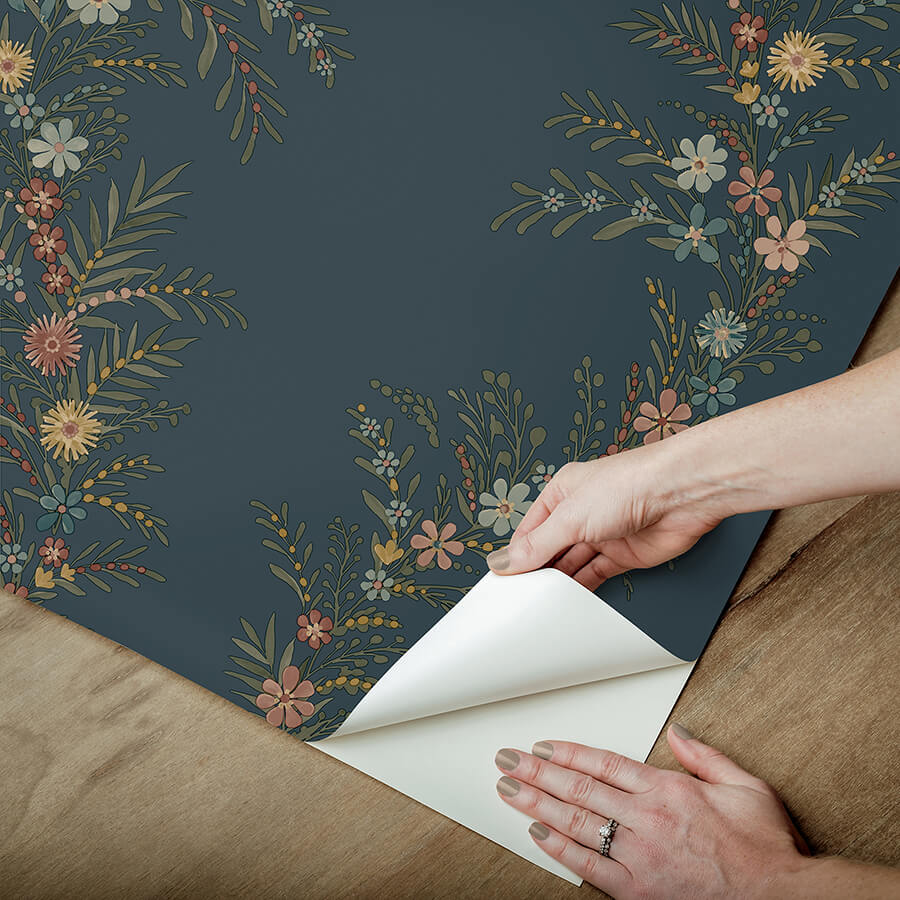 clj-posy-midnight-peel-and-stick-wallpaper-york-wallcoverings-cjs6324 - York Wallcoverings Wallpaper