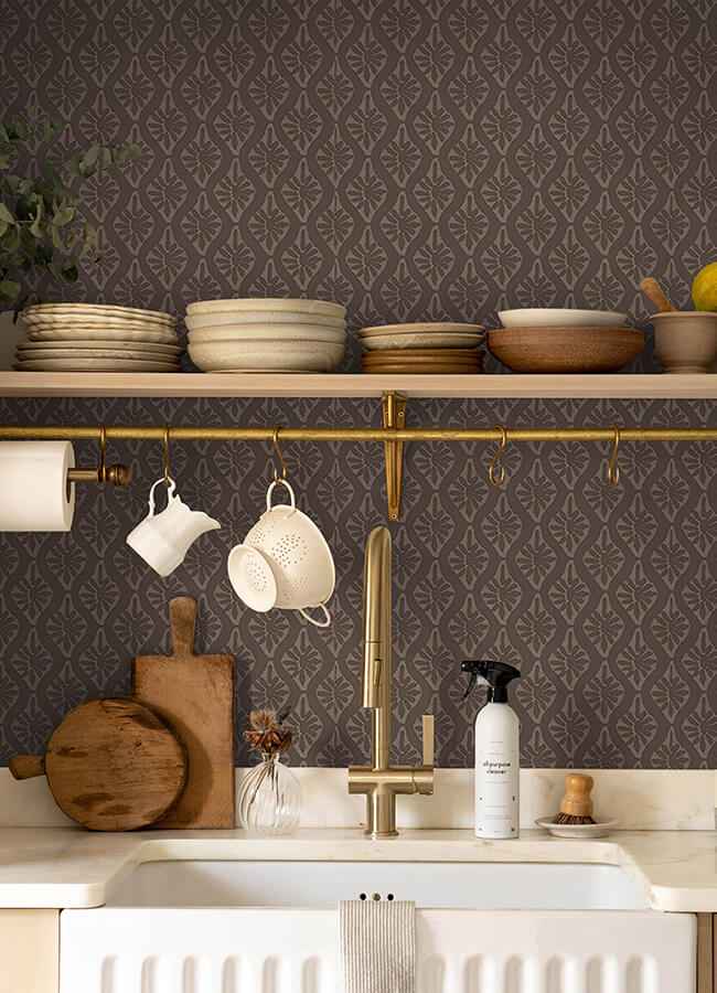 Nova Carob Brown Peel & Stick Wallpaper - York Wallcoverings - CJS6328 - York Wallcoverings Wallpaper