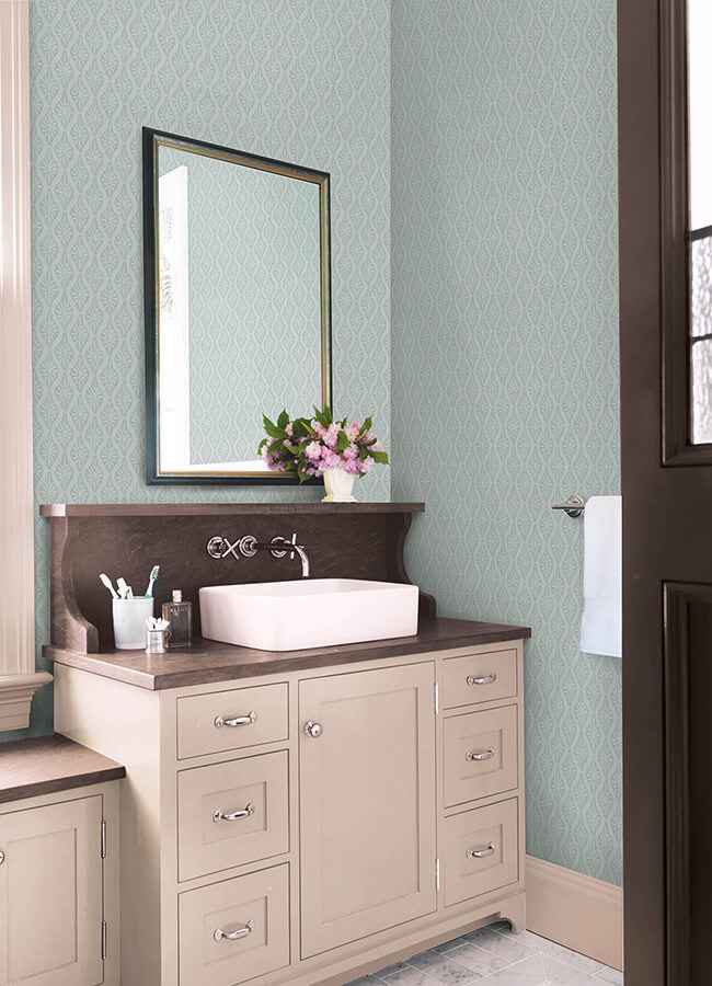 Nova Mist Blue Peel & Stick Wallpaper - York Wallcoverings - CJS6331 - York Wallcoverings Wallpaper