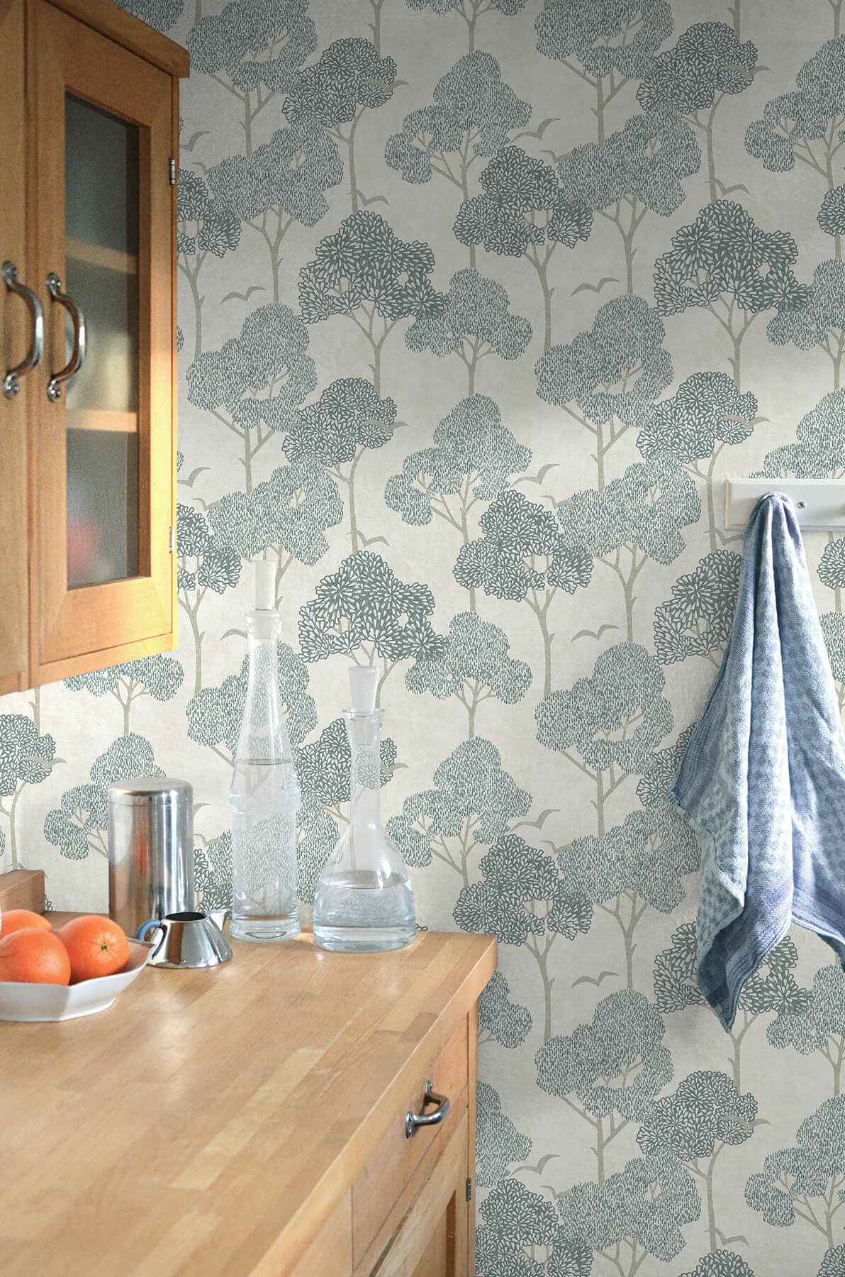 Millie Blue Peel and Stick Wallpaper - York Wallcoverings - NUS6221 - York Wallcoverings Wallpaper