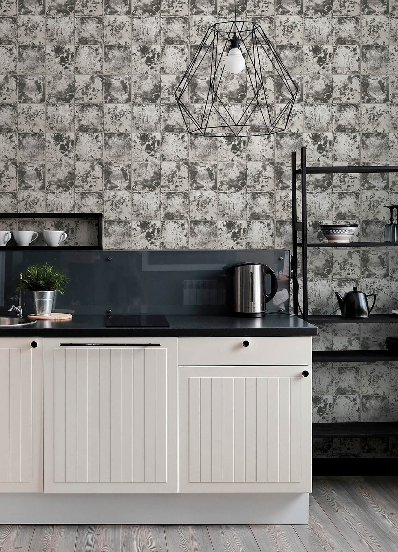 charcoal-metal-sheet-peel-and-stick-wallpaper-york-wallcoverings-nus4905 - York Wallcoverings Wallpaper