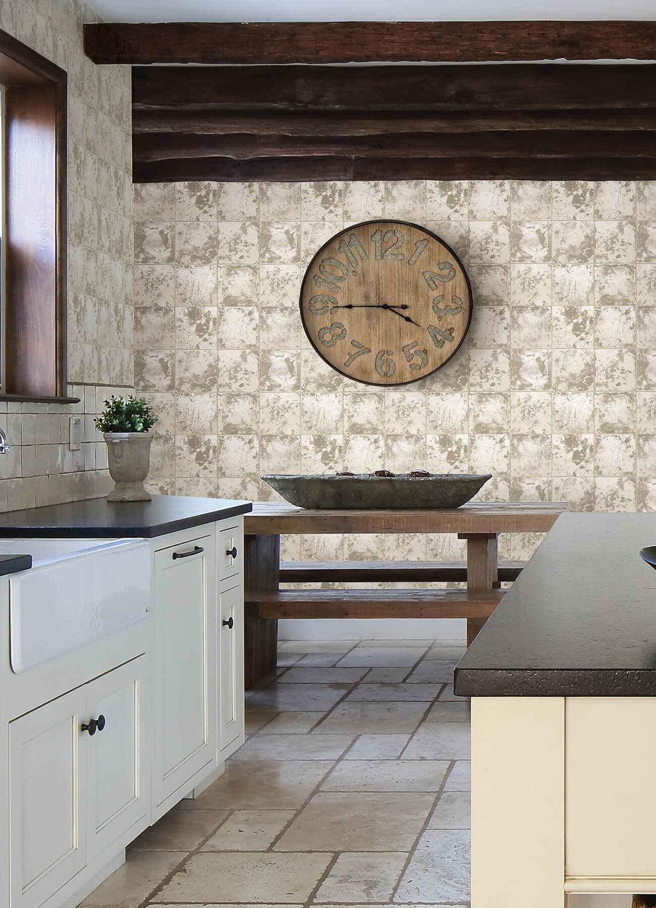 Silver Metal Sheet Peel and Stick Wallpaper - York Wallcoverings - NUS4906 - York Wallcoverings Wallpaper