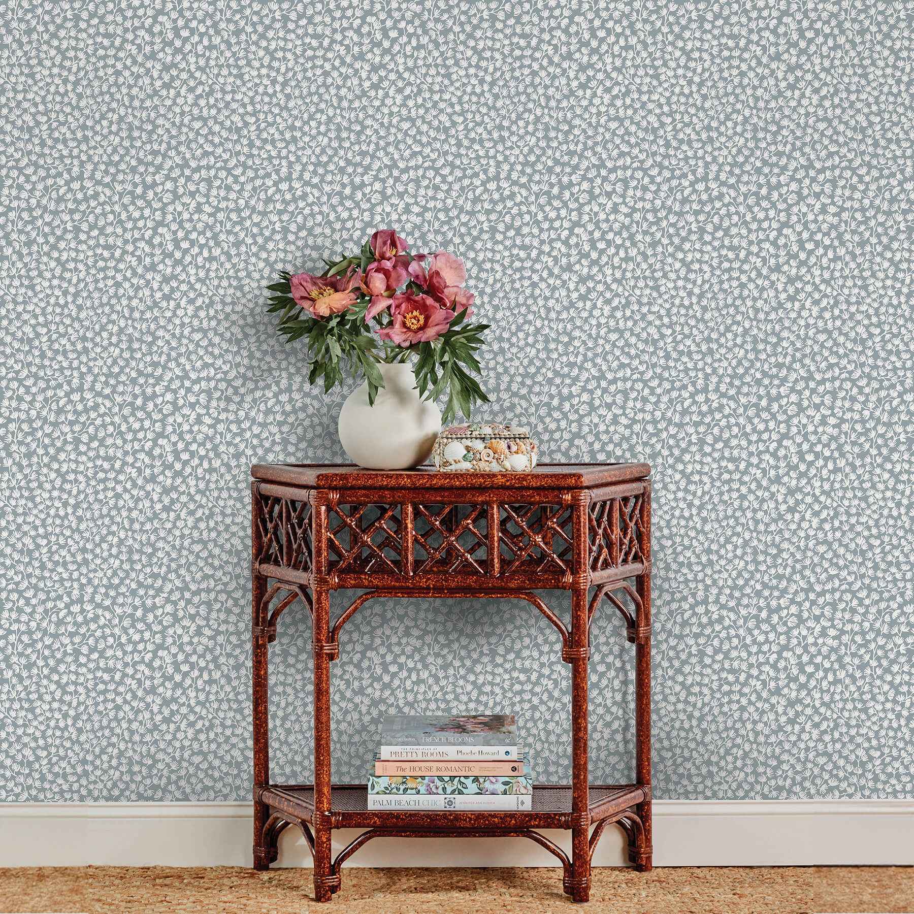 Sea Fern Slate Blue Peel and Stick Wallpaper - York Wallcoverings - SSS6305 - York Wallcoverings Wallpaper