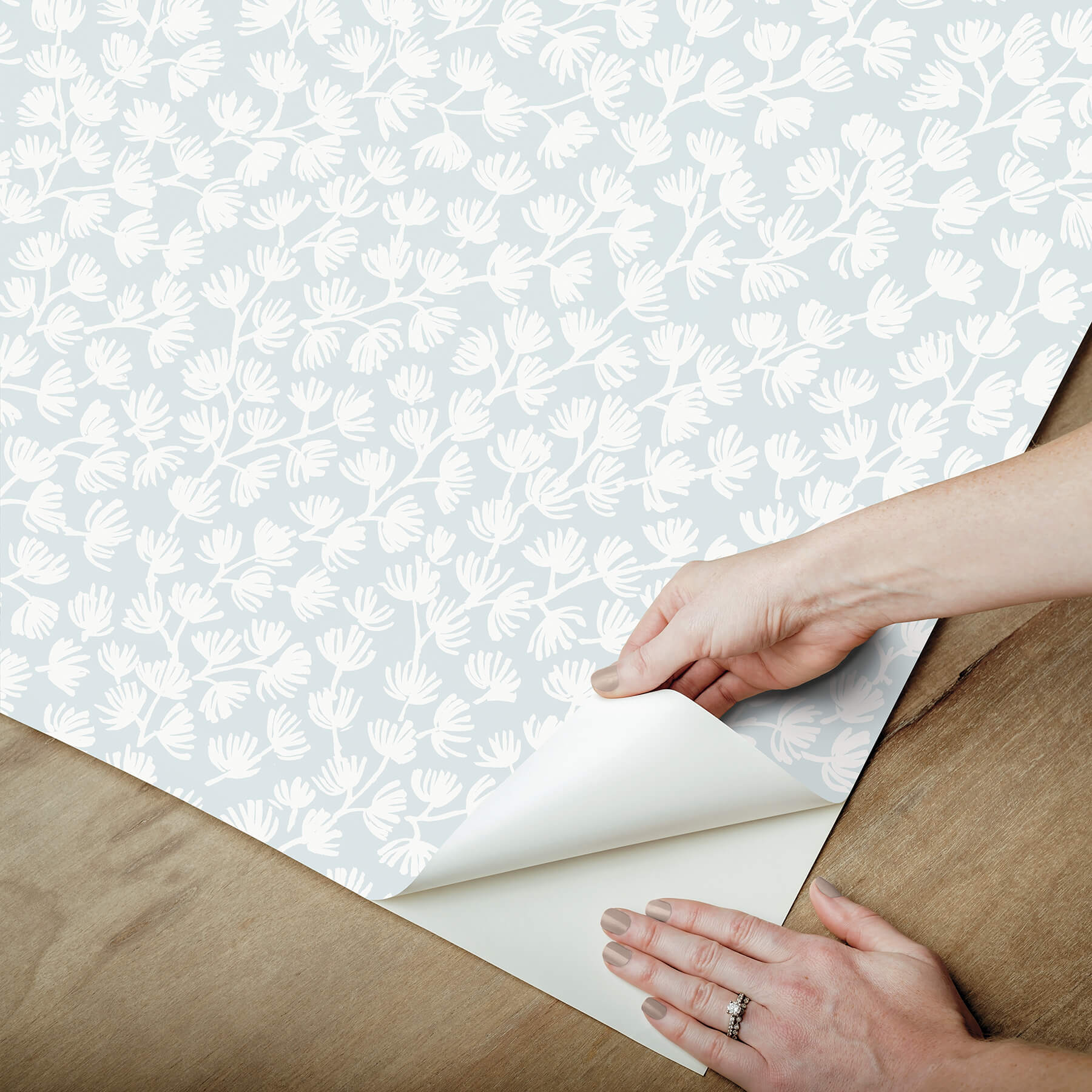 sea-fern-blue-mist-peel-and-stick-wallpaper-york-wallcoverings-sss6307 - York Wallcoverings Wallpaper