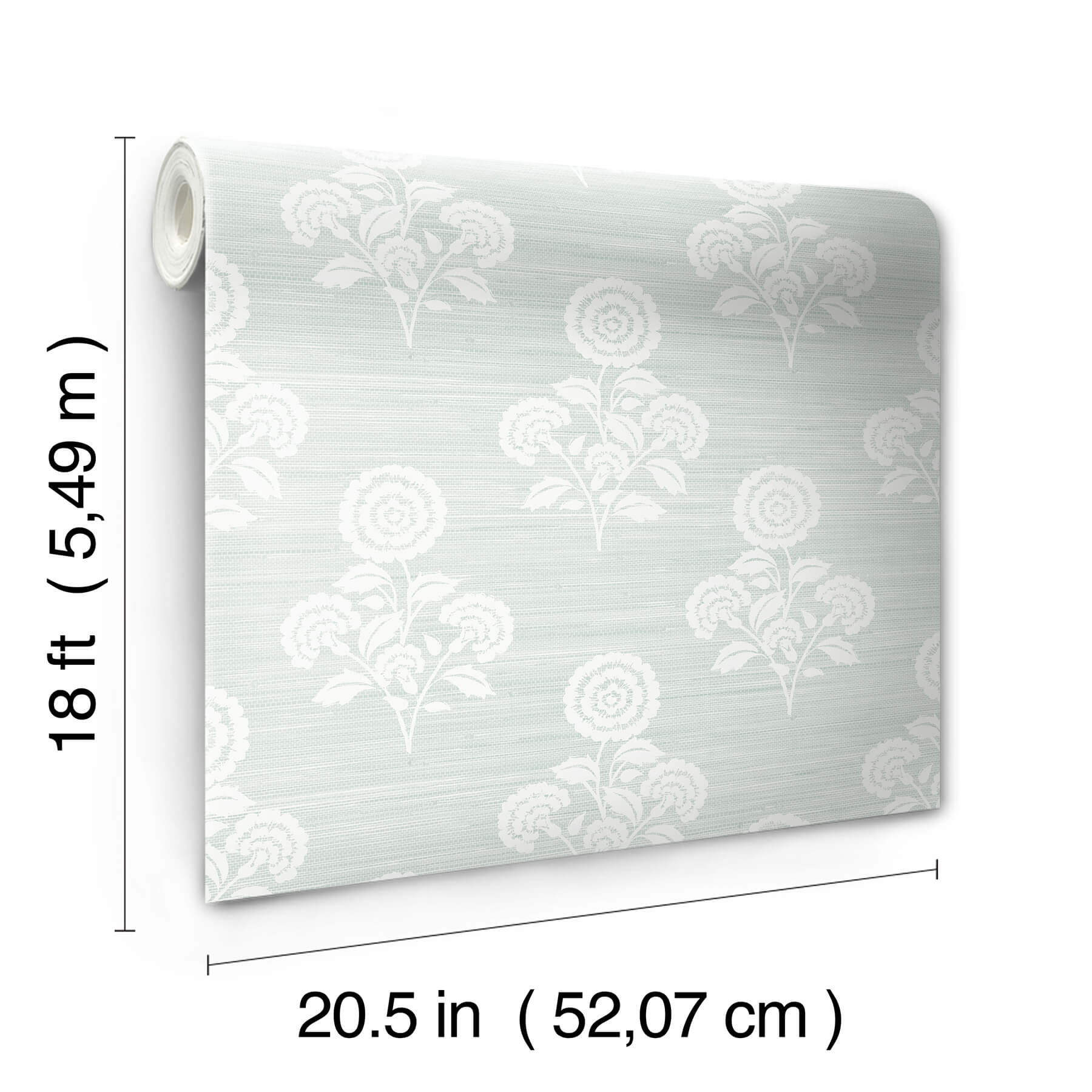 flourish-block-print-whisper-blue-faux-grasscloth-peel-and-stick-wallpaper-york-wallcoverings-sss6310 - York Wallcoverings Wallpaper