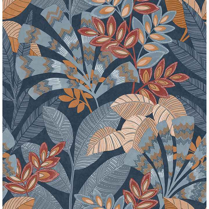 Yara Blue Peel and Stick Wallpaper - York Wallcoverings - NHS6171 - York Wallcoverings Wallpaper