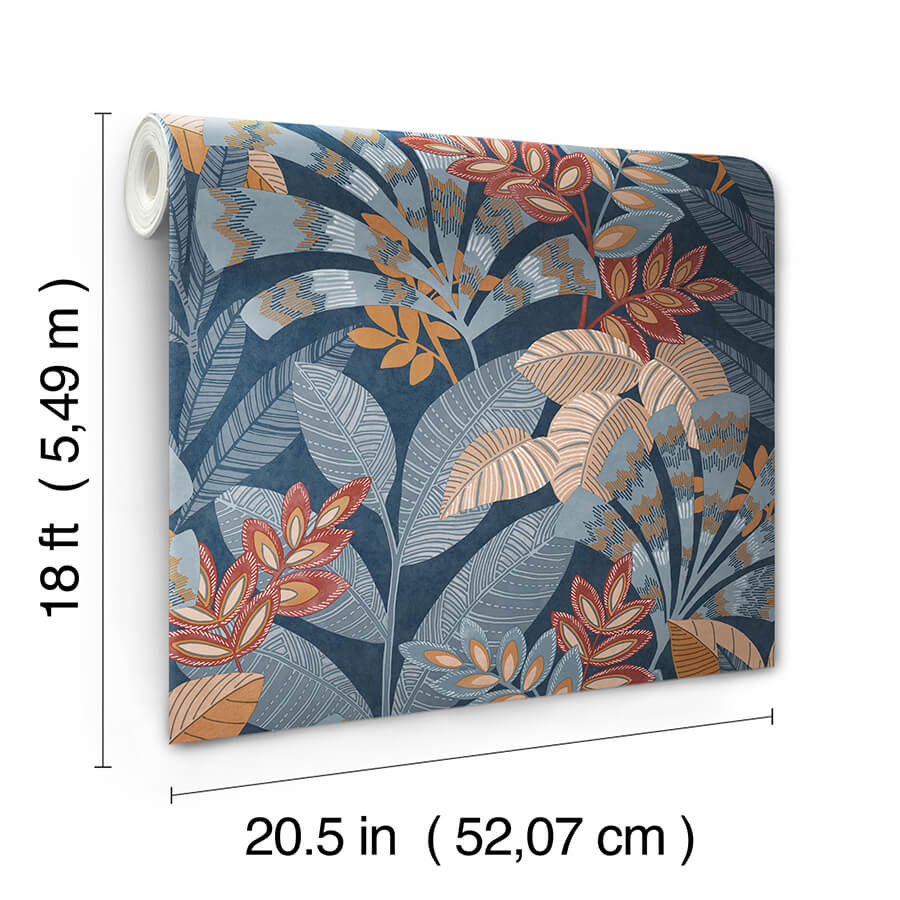 yara-blue-peel-and-stick-wallpaper-york-wallcoverings-nhs6171 - York Wallcoverings Wallpaper