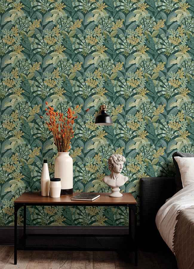 Yara Green Peel and Stick Wallpaper - York Wallcoverings - NHS6172 - York Wallcoverings Wallpaper