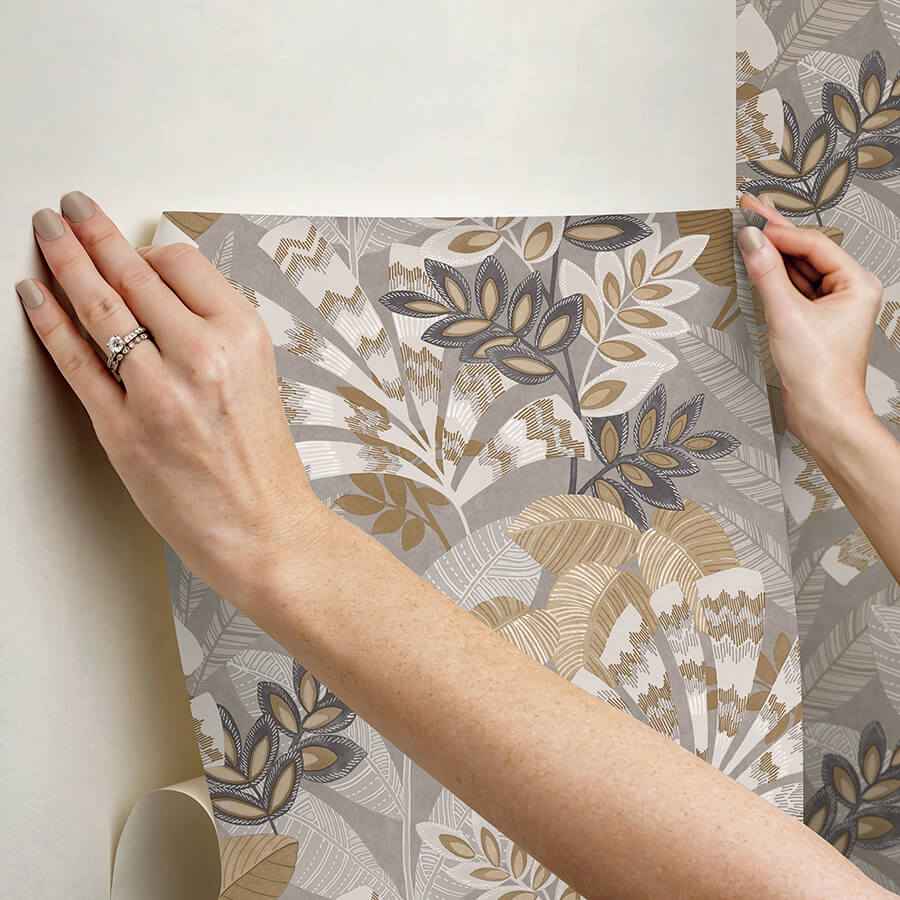 Yara Taupe Peel and Stick Wallpaper - York Wallcoverings - NHS6173 - York Wallcoverings Wallpaper