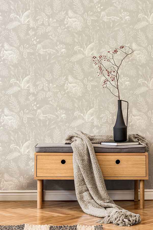 Woodland Light Grey Toile Wallpaper - York Wallcoverings - 4164-M1800 - York Wallcoverings Wallpaper