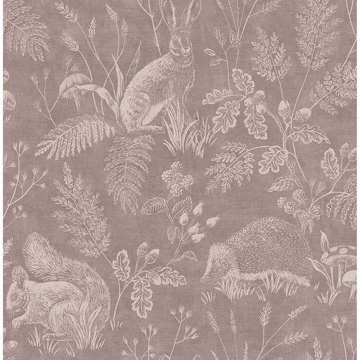 Woodland Mahogany Toile Wallpaper - York Wallcoverings - 4164-M1803