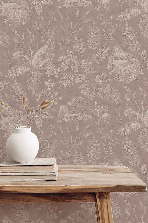 Woodland Mahogany Toile Wallpaper - York Wallcoverings - 4164-M1803 - York Wallcoverings Wallpaper