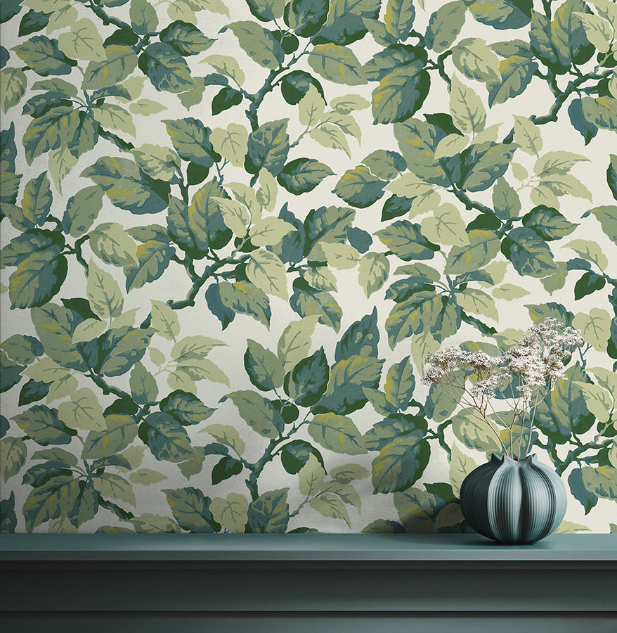 canopy-green-leaf-wallpaper-york-wallcoverings-4164-m1804 - York Wallpaper Wallpaper