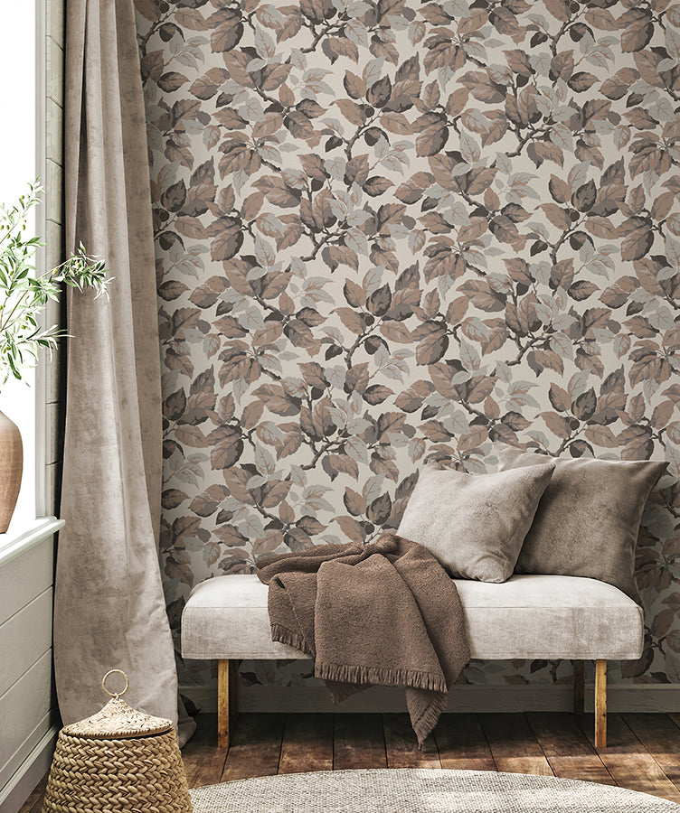 canopy-beige-leaf-wallpaper-york-wallcoverings-4164-m1806 - York Wallpaper Wallpaper