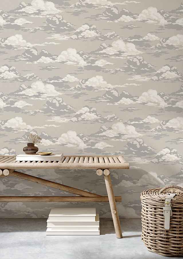 Cumulus Neutral Clouds Wallpaper - York Wallcoverings - 4164-M1809 - York Wallcoverings Wallpaper