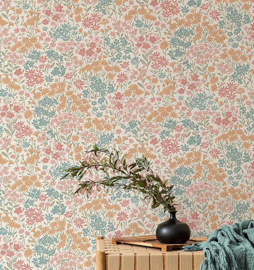 Ditsy Multi Daisies Wallpaper - York Wallcoverings - 4164-M1811 - York Wallcoverings Wallpaper